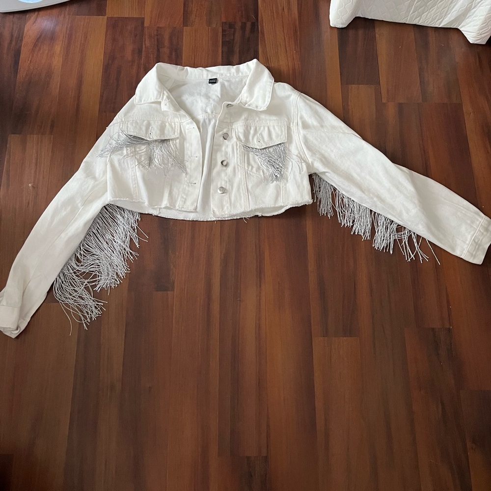 SHEIN White Textured Jacket